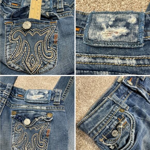 y2k grunge streetwear Mek Denim Portland boot jeans 27x30.5 dark wash western - Picture 10 of 12